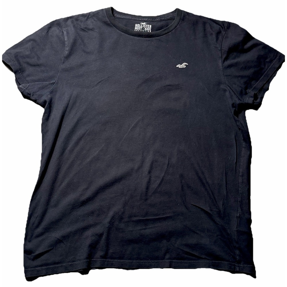 Hollister Black T‎ Shirt  Men's Large Classic Logo Short Sleeve Casual Tee Y2K